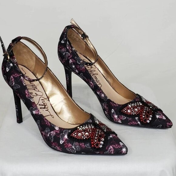 Libby Edelman 6.5 Holly Butterfly Embellished Pointed Toe Stiletto Heels Pumps - Picture 1 of 12